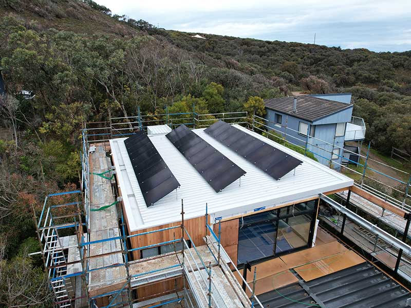 Property on mountaintop with solar panels